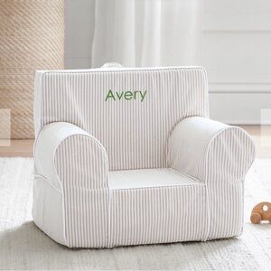 NWT Anywhere Chair®, Oxford Stripe Slipcover Only in Oatmeal